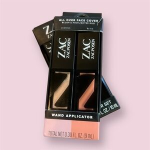 ZAC POSEN All Over Face Color Blush/Highlighter Duo Liquid Makeup NIB